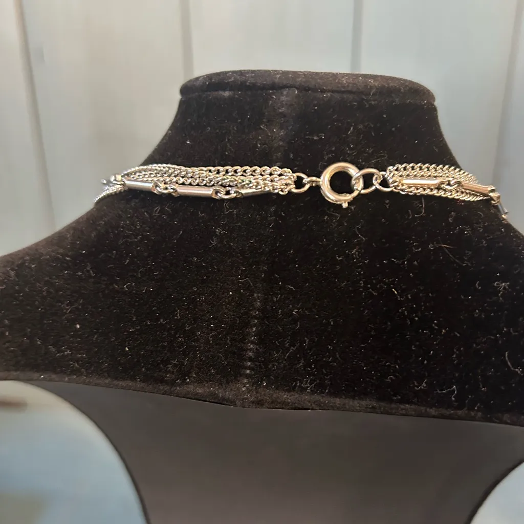Vintage Elegant Silver Multi-Strand Necklace - Image 3