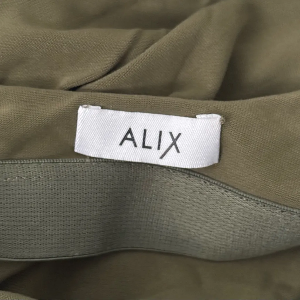 Alix NYC Mott Olive Green Jersey Sleeveless Square Neck Bodysuit - Image 5