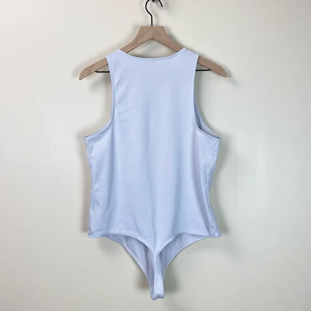 Express Body Contour High Neck Ribbed Bodysuit | WHITE | X-Large - Image 5