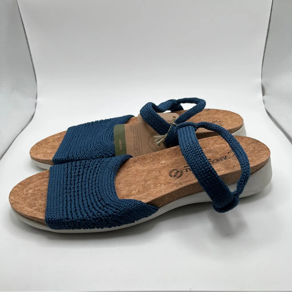 NWT Arcopedico Knit Arenal Sandal Denim Blue Stretch Fabric Nylon 41 US 9.5 - Image 2