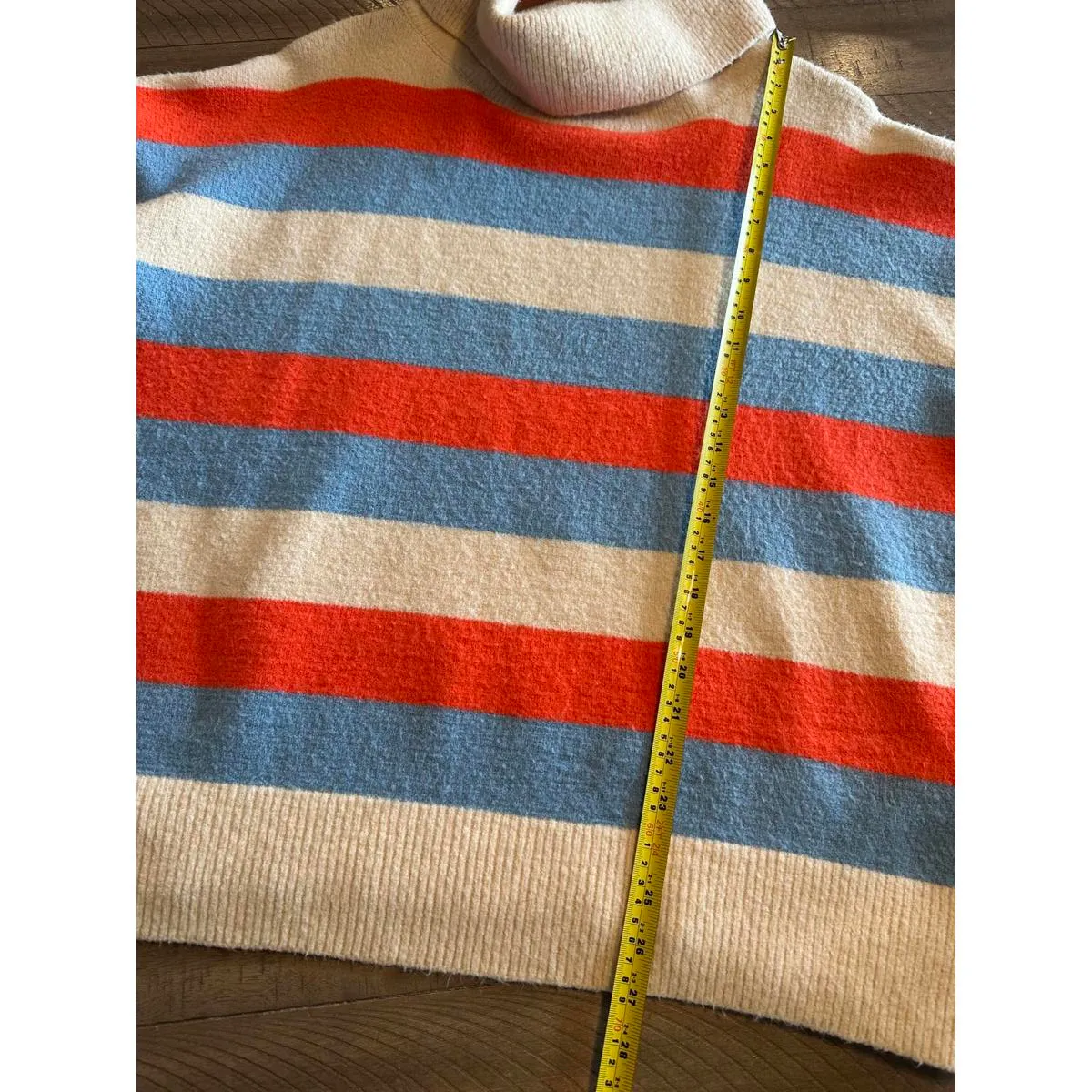 POL Striped Cowl Neck Pullover Knit Sweater Women’s size Medium Oversized - Image 10