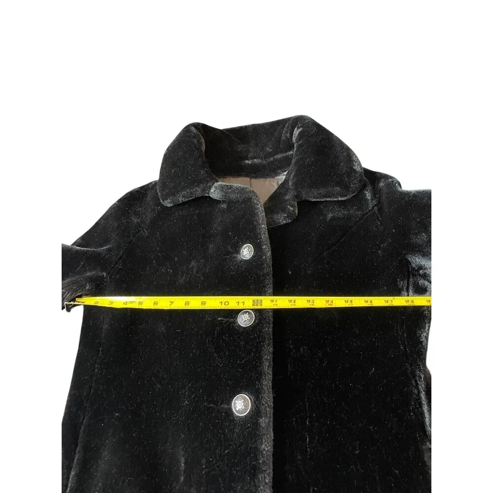 Vintage Borgazia by Sportowne Black Faux Fur Coat Jacket Size Large Mob Wife - Image 8