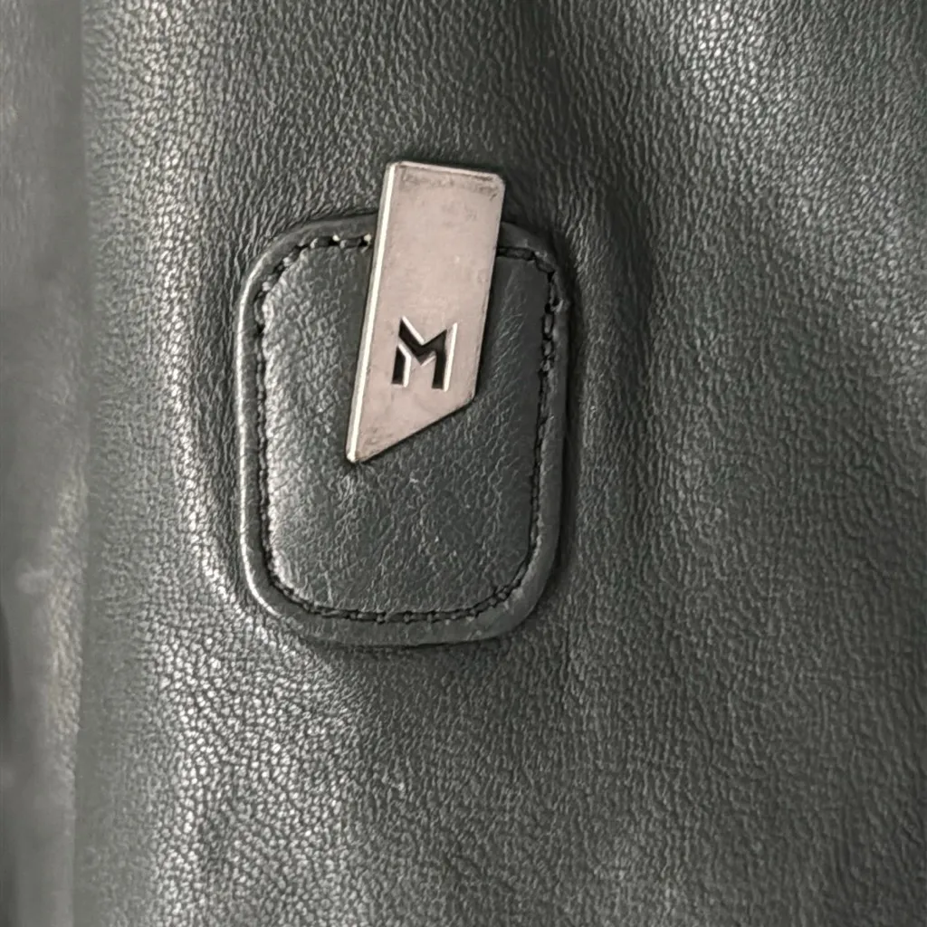 MAURITIUS Biker Moto Rock Grey Blue Leather Jacket | Medium 8 - Image 14