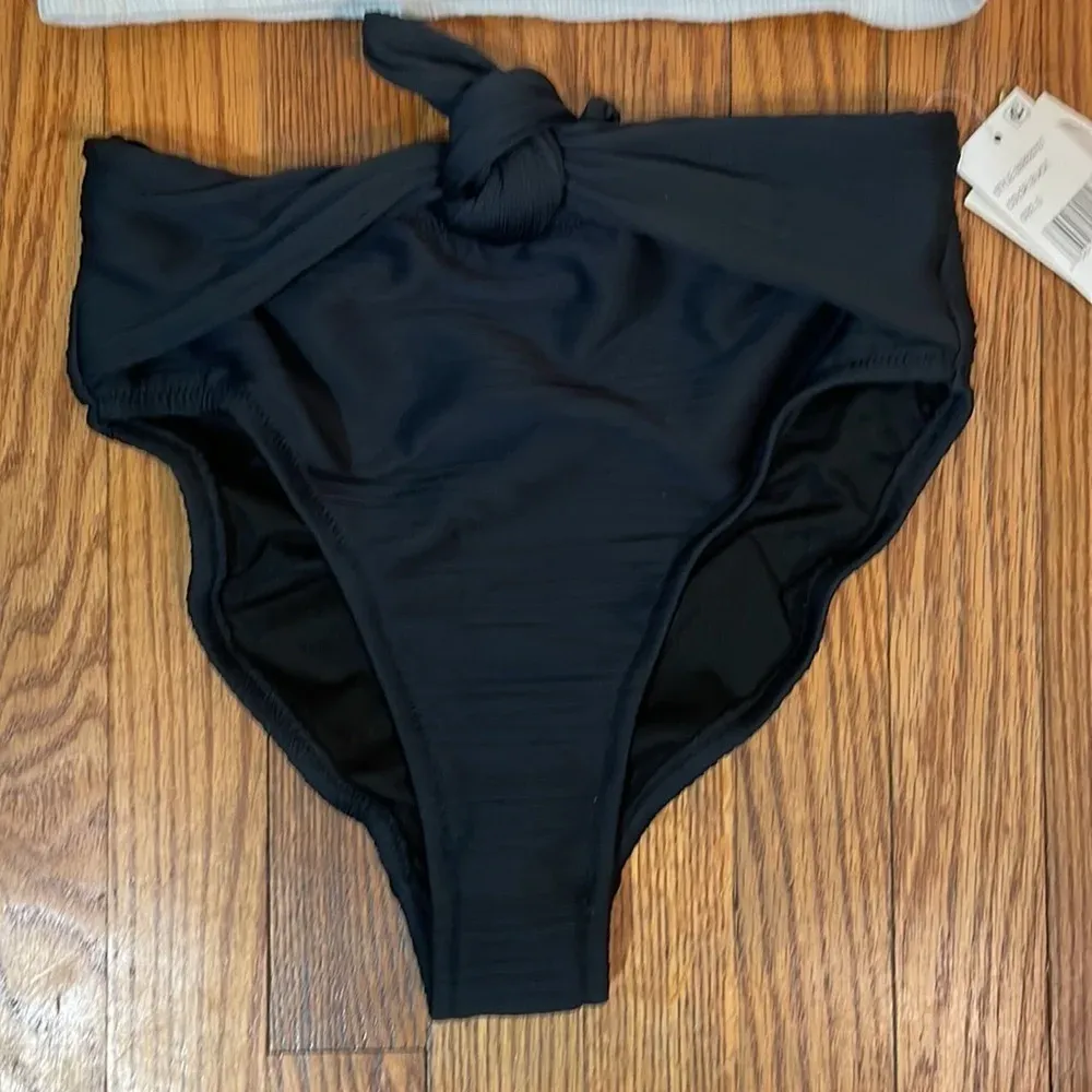 Jessica Simpson Bikini Set High-Waist Tie Bottoms‎ One-Shoulder Top size S NWT - Image 5