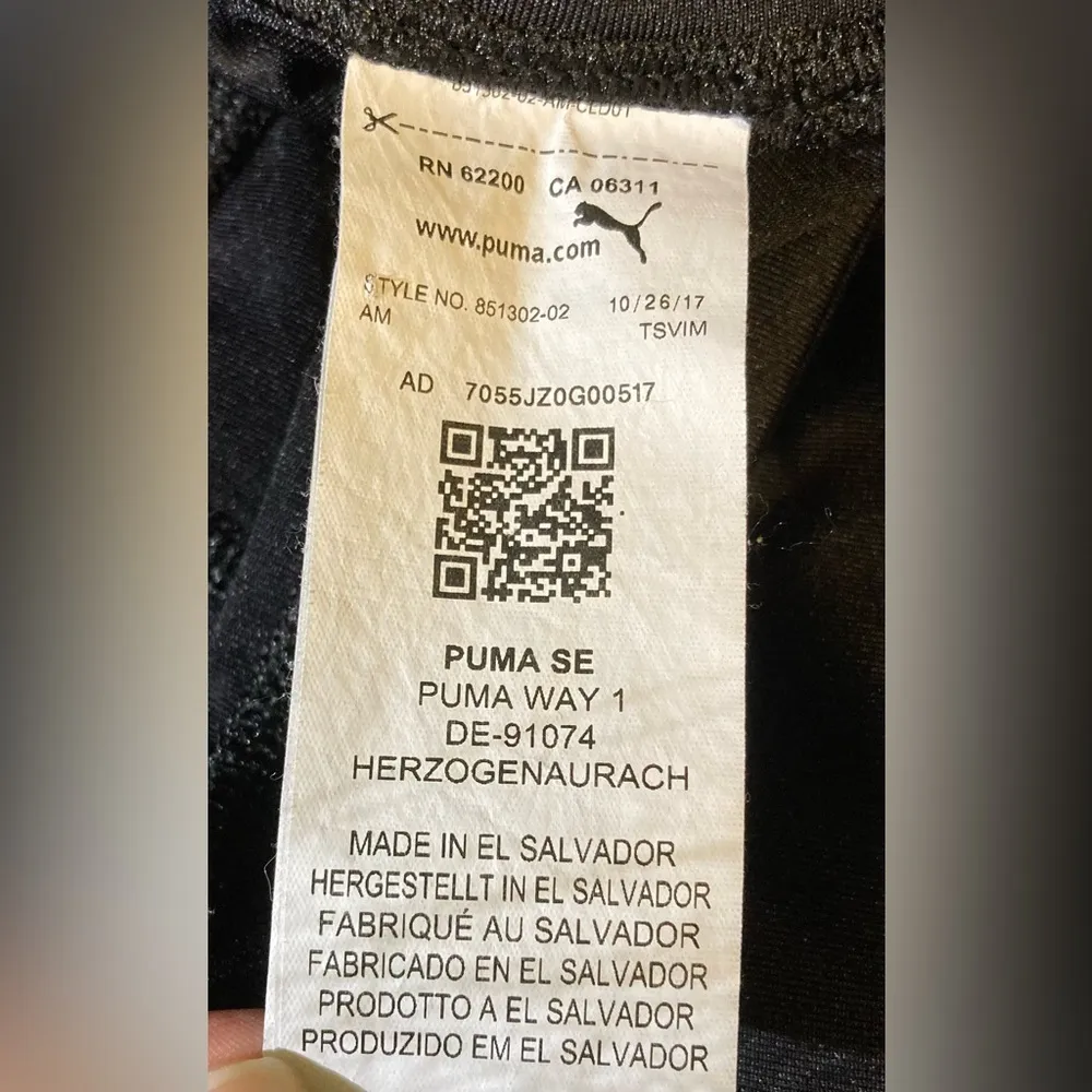 Puma Cropped Leggings with Mesh Panels, Black - Medium - Image 8