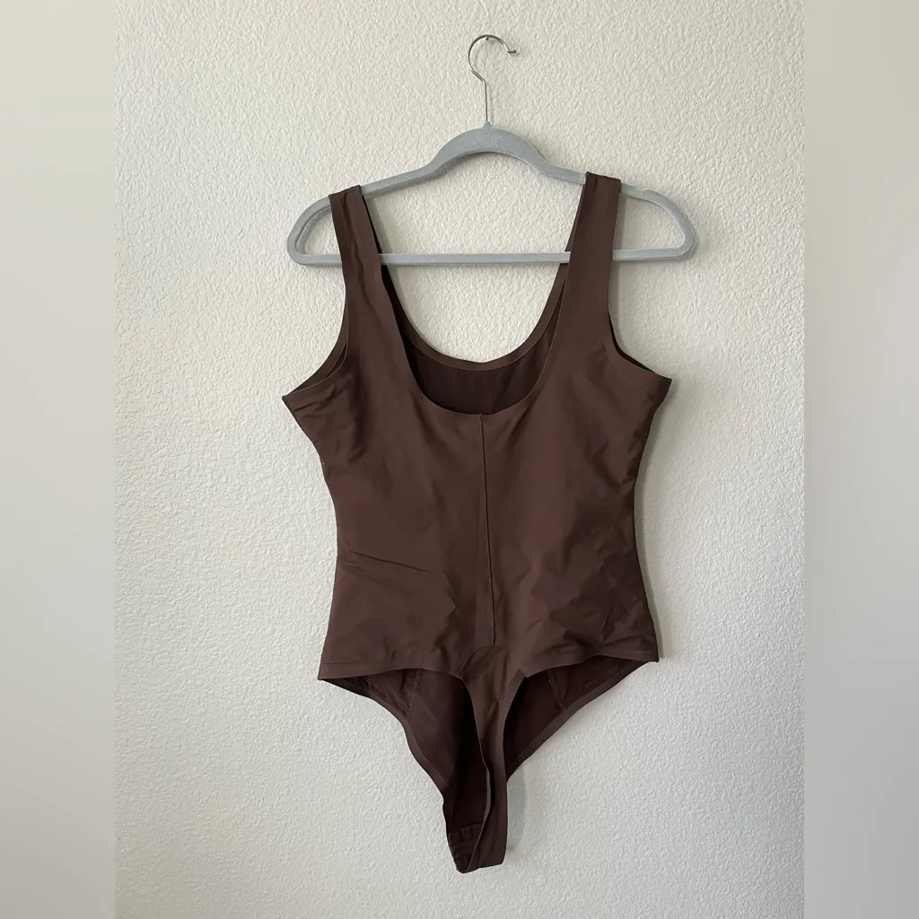 Pinsy Green Brown Scoop Tank Hourglass Shapewear Thong Bodysuits Women Size XL - Image 10