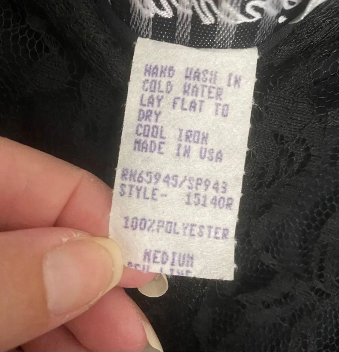 Marnie West Black Lacey body suit Size M - Image 10