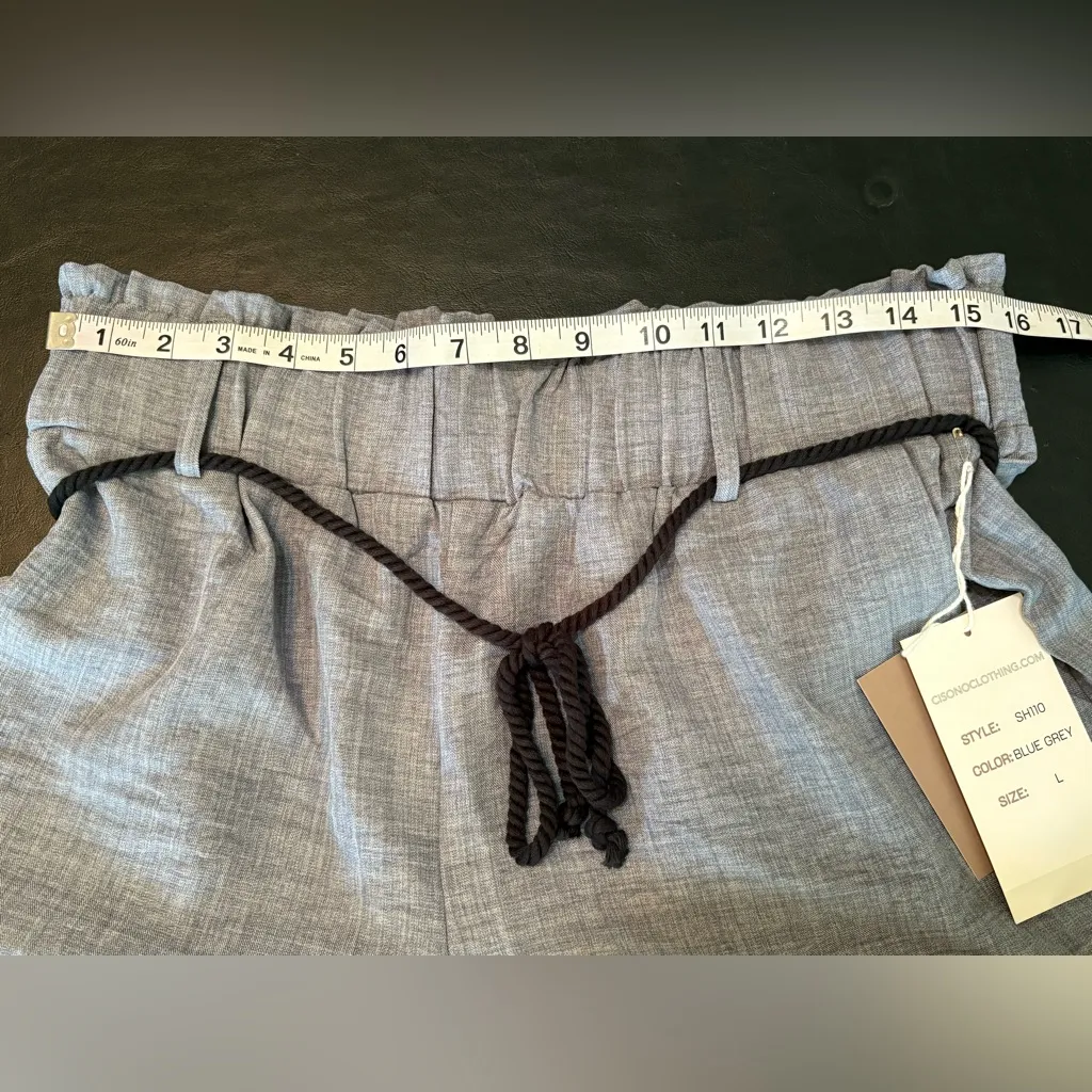 Ci Sono High Waist Blue Grey Shorts NWT size Large - Image 7