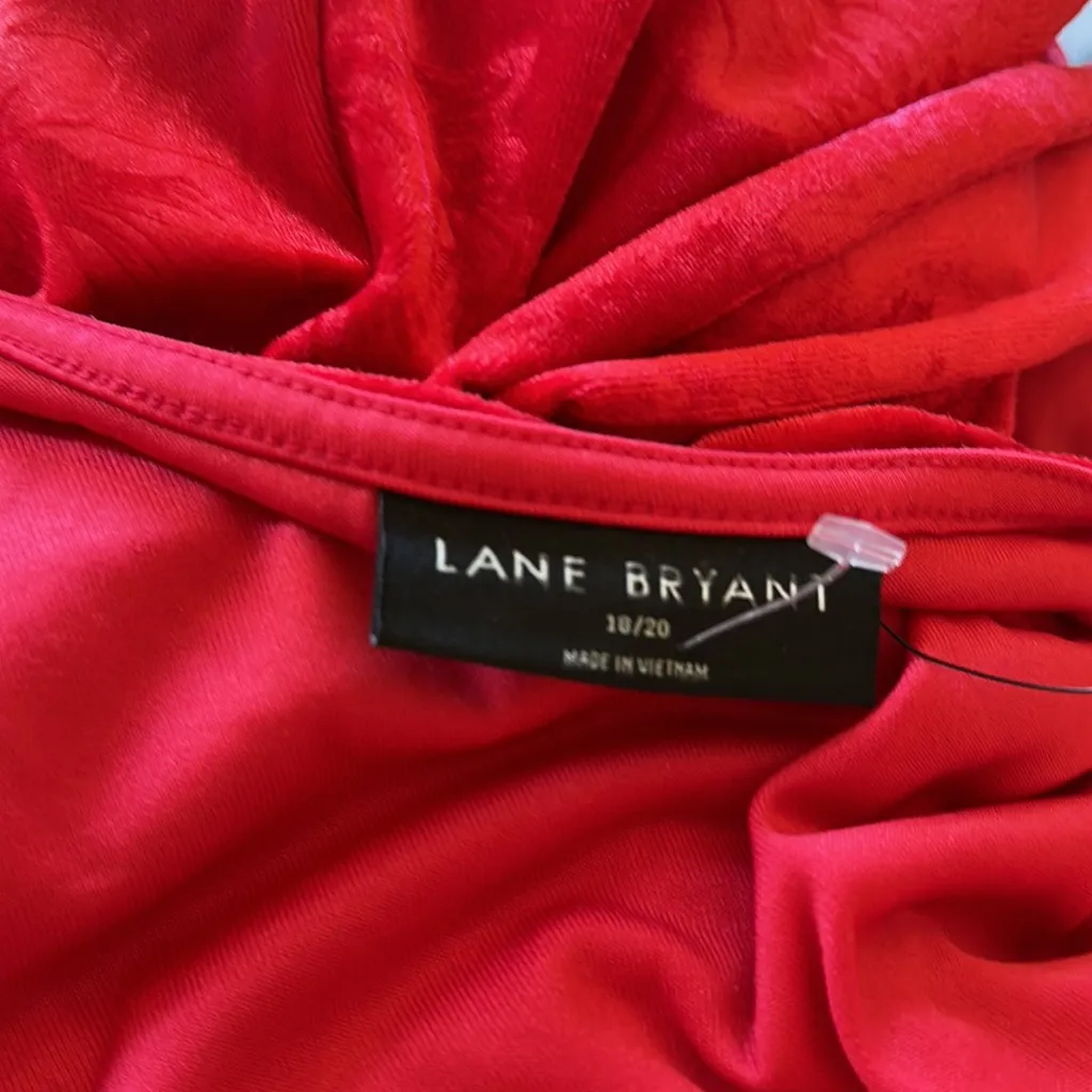 NWOT LANE BRYANT Puff-Sleeve Embossed Velvet Midi Dress - Image 7