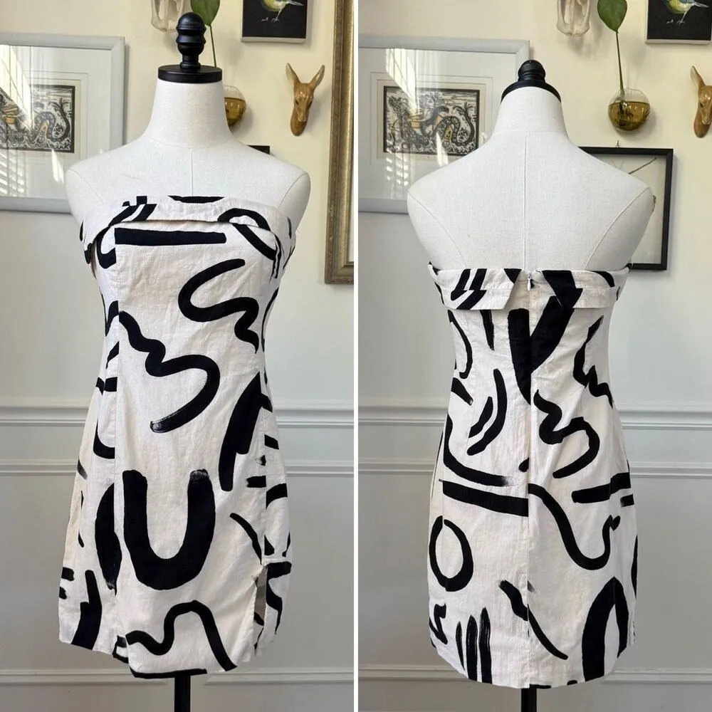 Seven Wonders Runaway The Label York Mini Dress in Sand Black M 6 - Image 2