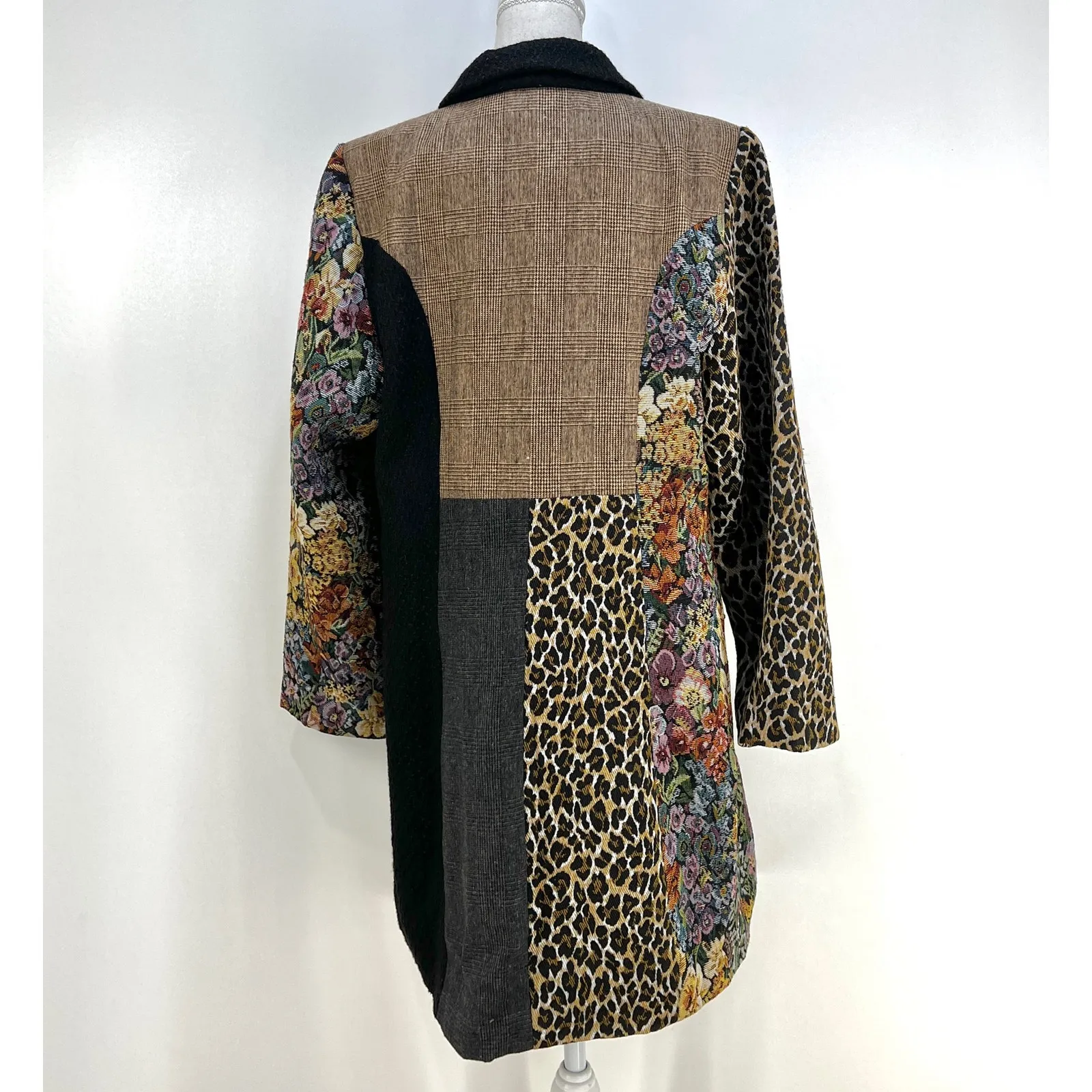 Paparazzi  Patchwork Coat Leopard Print Jacquard Floral Houndstooth Eclectic - Image 8