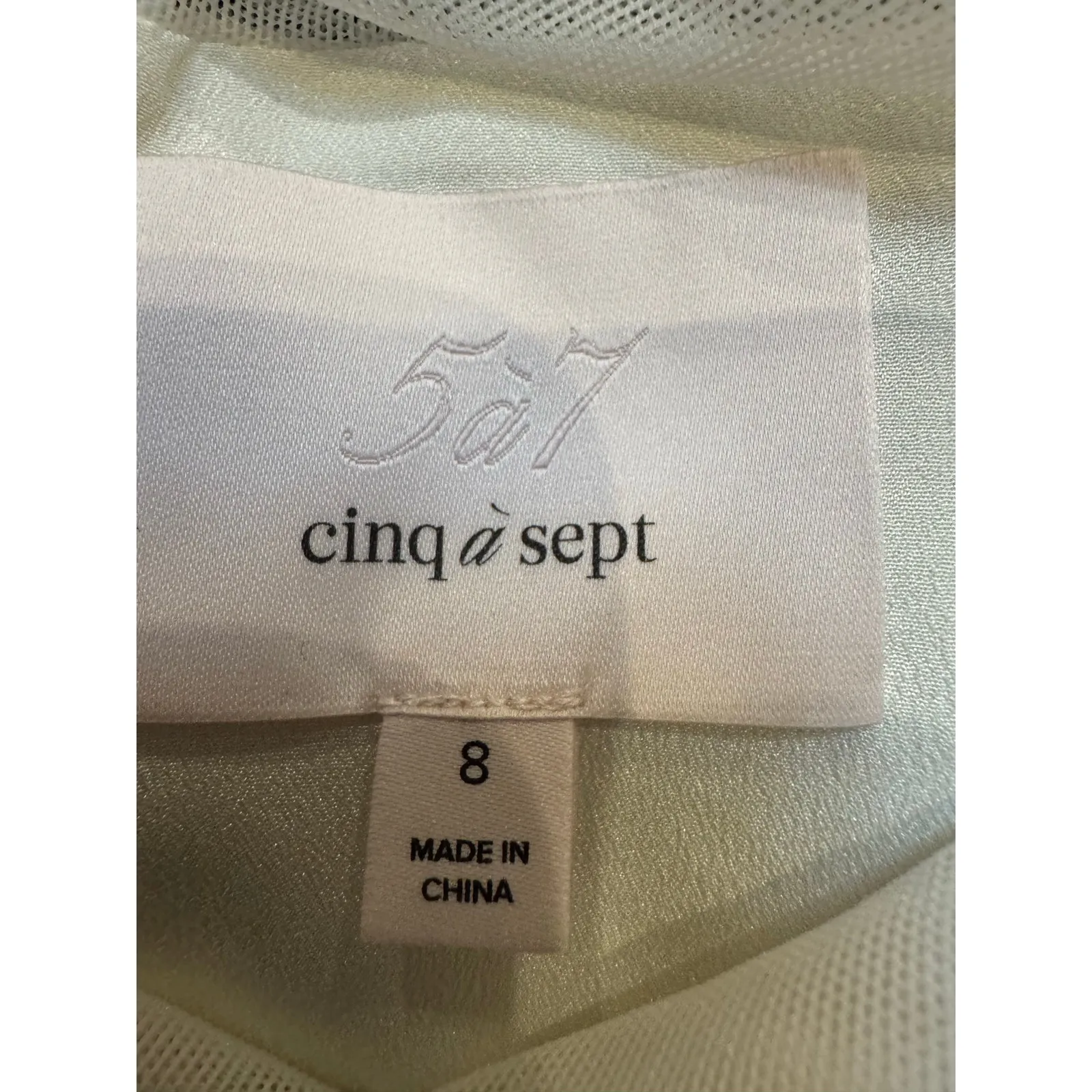 Cinq à Sept Elson Ivory Mini Dress Size 8 Mesh Yoke - Image 5