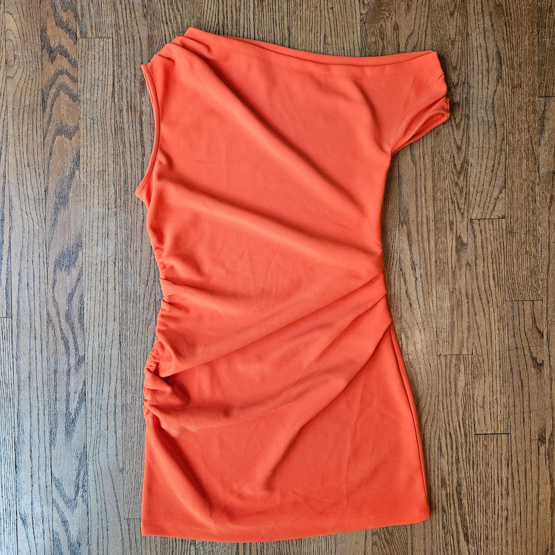 Open Edit Chic Off-Shoulder Orange Dress Size M - Image 2