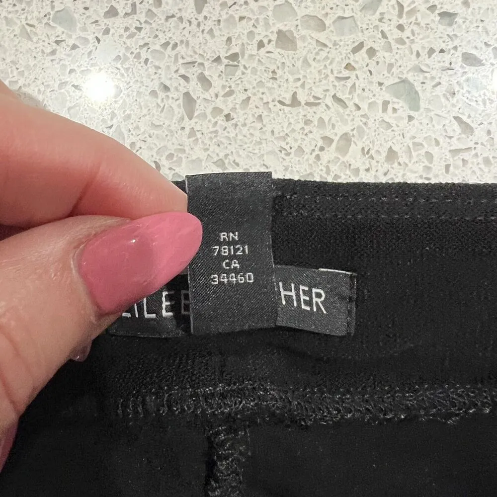 Eileen Fisher Woman’s M Stretch Crepe Ankle Pants Trousers Black Elastic Pull On - Image 5