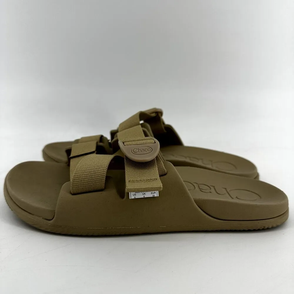 Chaco Chillos Slide Slip-On LUVSEAT Arch Cinch Buckle Jacquard Webbing Taupe 8 - Image 4