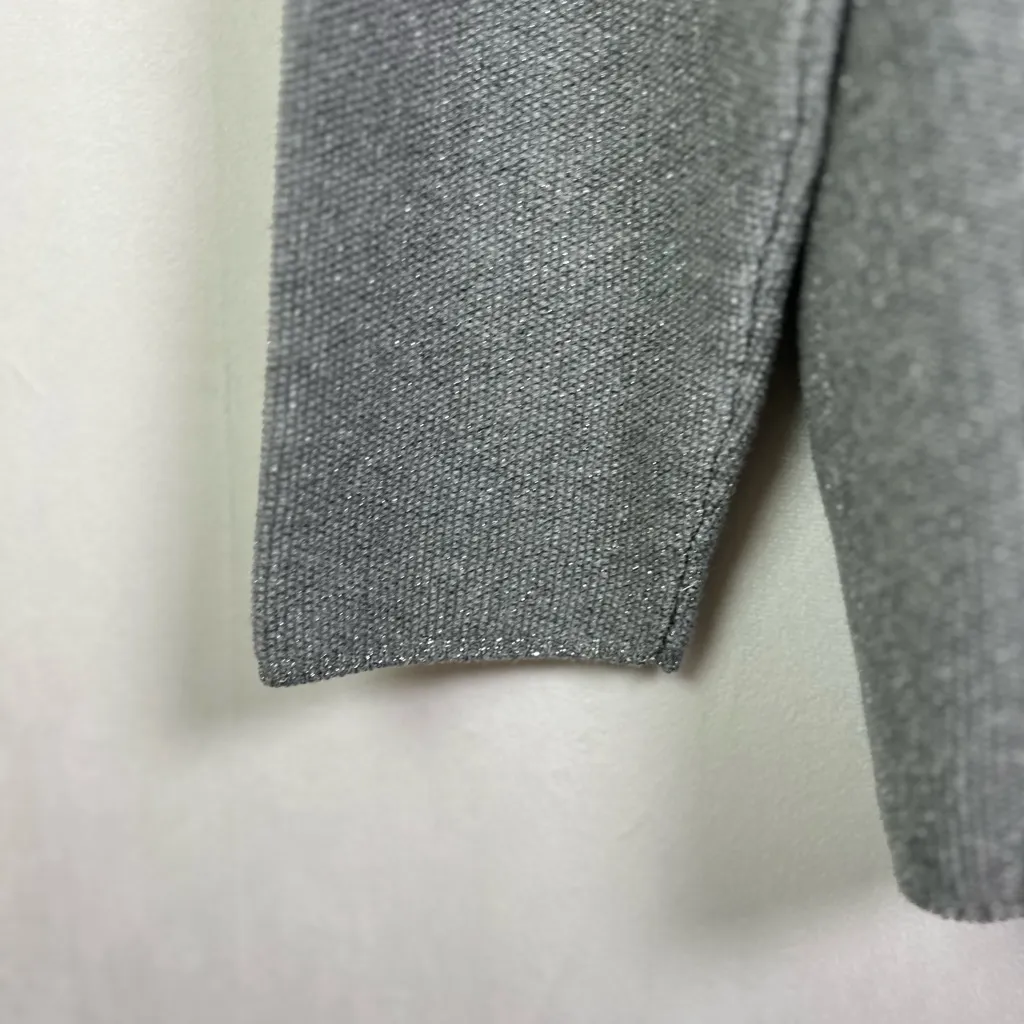 Joseph Ribkoff Women XL Metallic Gray Studded Sweater Tunic Top Sparkle Knit - Image 8