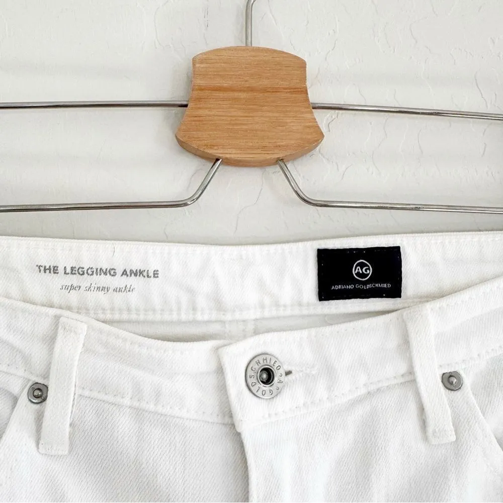 AG Adriano Goldschmied THE LEGGING ANKLE Super Skinny Jeans in White Raw Hem - Image 11