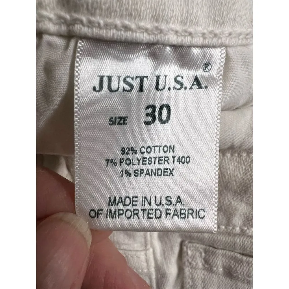JUST USA Women's White Straight Jeans Size 30 Medium Wash - Image 7