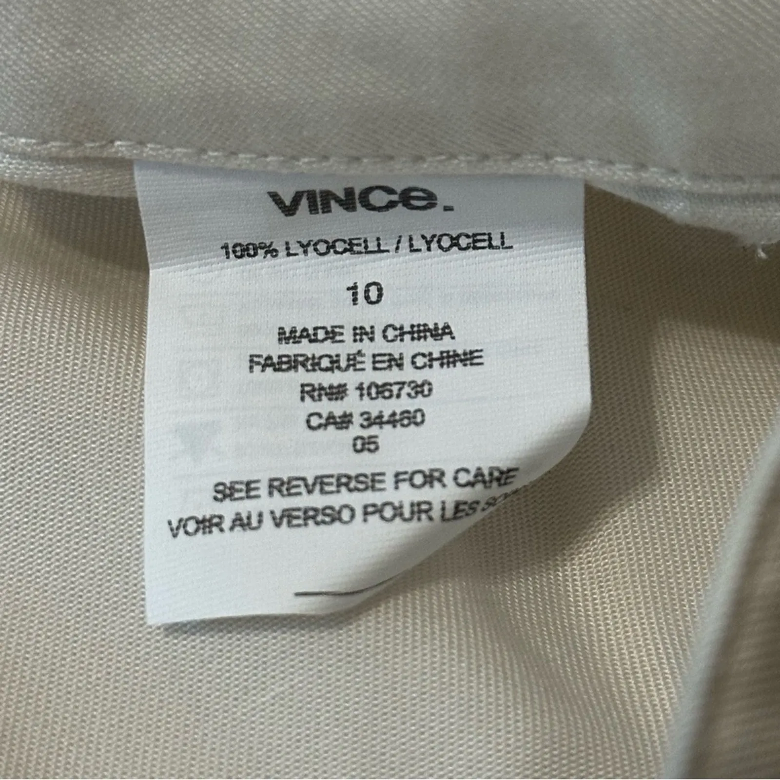 Vince NWT Women’s Size 10 Chalk Cream Tailored High Rise Trousers Pants - Image 6