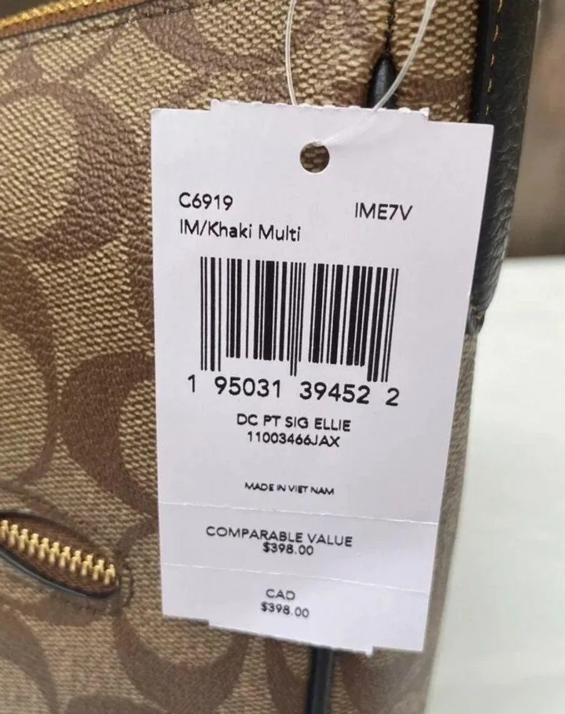 NWT Coach C6919 Ellie File Bag In Signature Canvas With Disco Patches Bag - Image 7