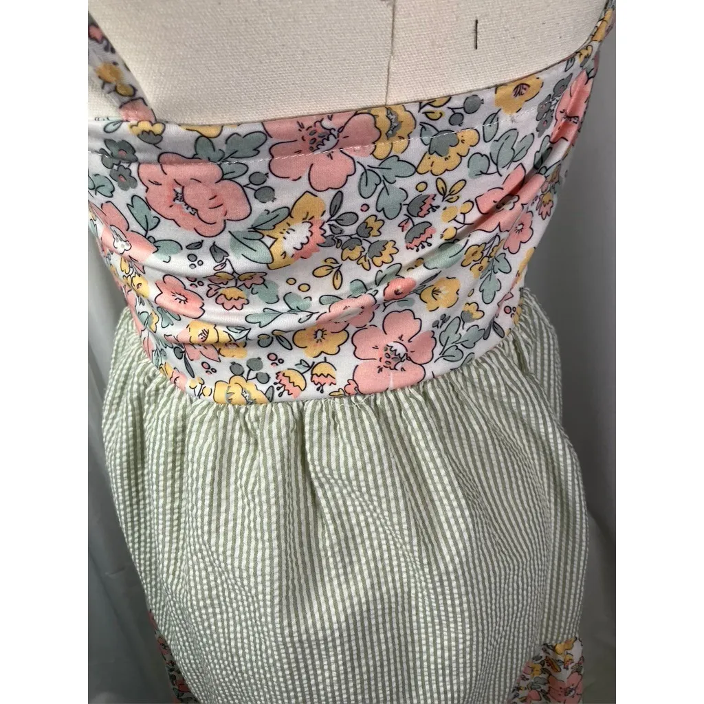 Abby & Evie Floral Print Tiered Maxi Dress Womens Size S Green White Pink Yellow - Image 6
