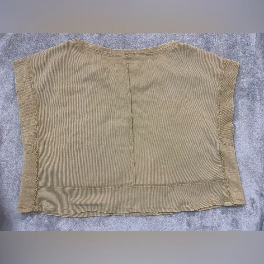 🦄Anthropologie Pilcro Cut-Off Sweatshirt Moss Top Semi Cropped Fit, Size XL - Image 3