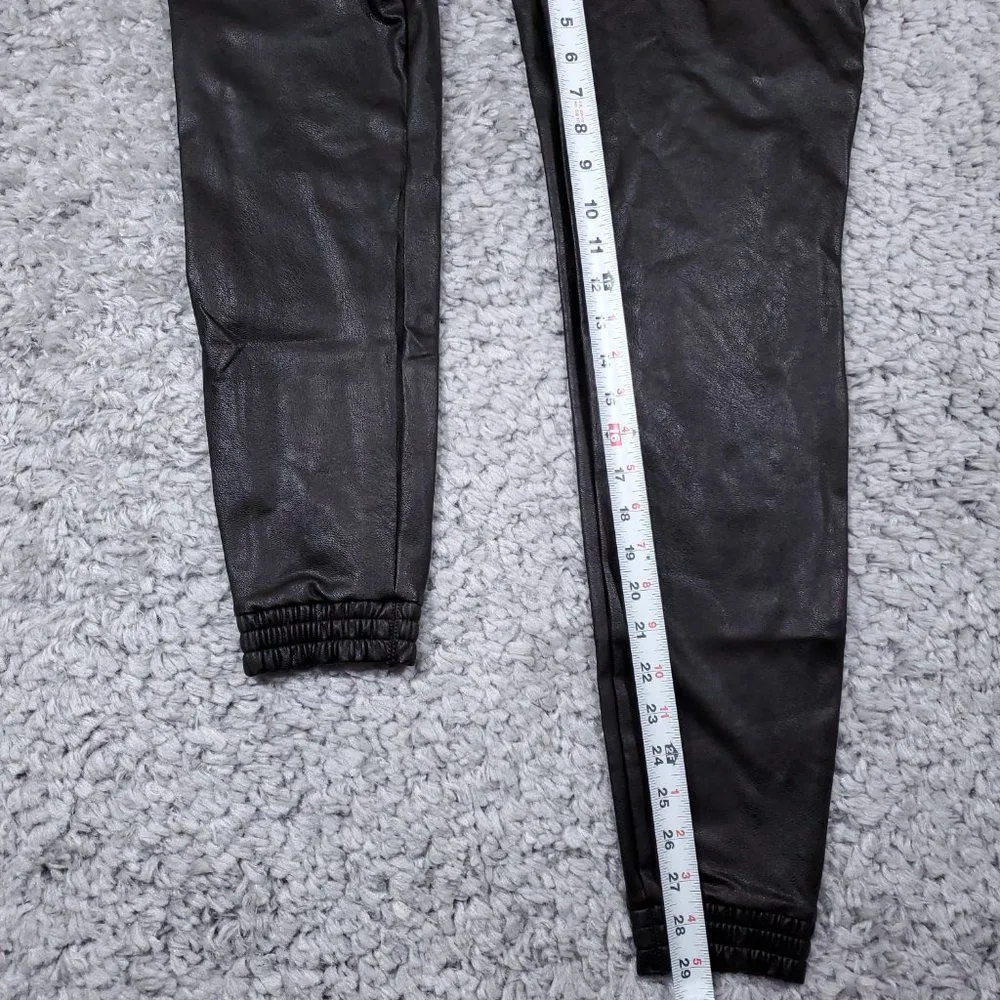 Spanx Leather Like Jogger Size Small Black High Rise Faux 20283R Pull On - Image 9