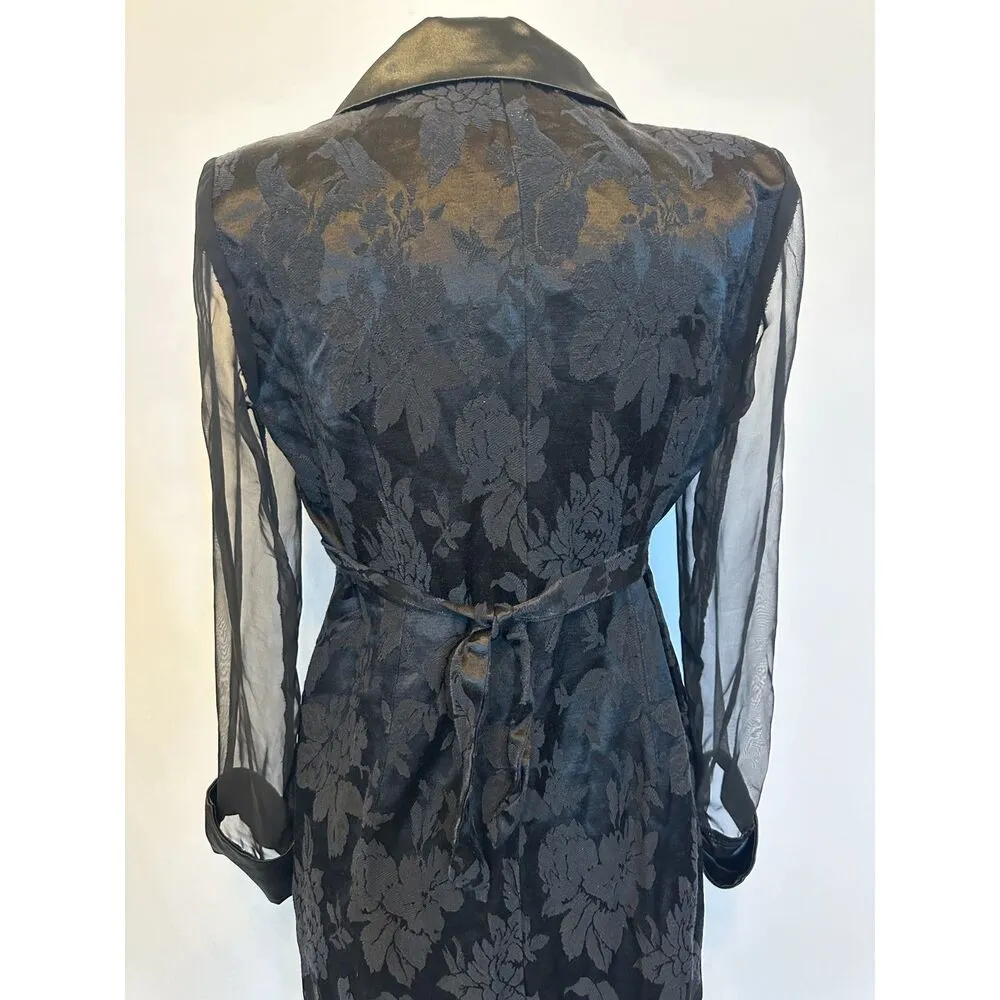 Vintage Amanda Lane Whimsigoth Black High to Low Trench Size Small - Image 4