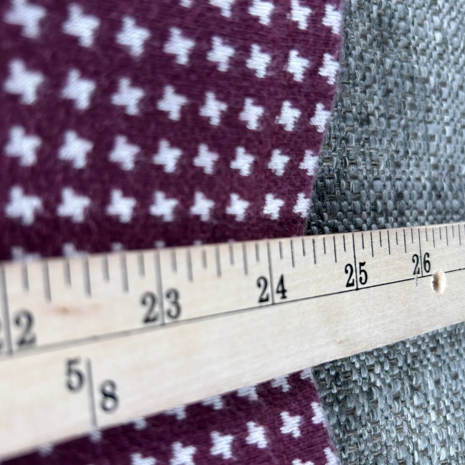 Talbots Womens Sweater Size L Maroon Houndstooth‎ 3/4 Sleeve Thick Cotton Knit - Image 14