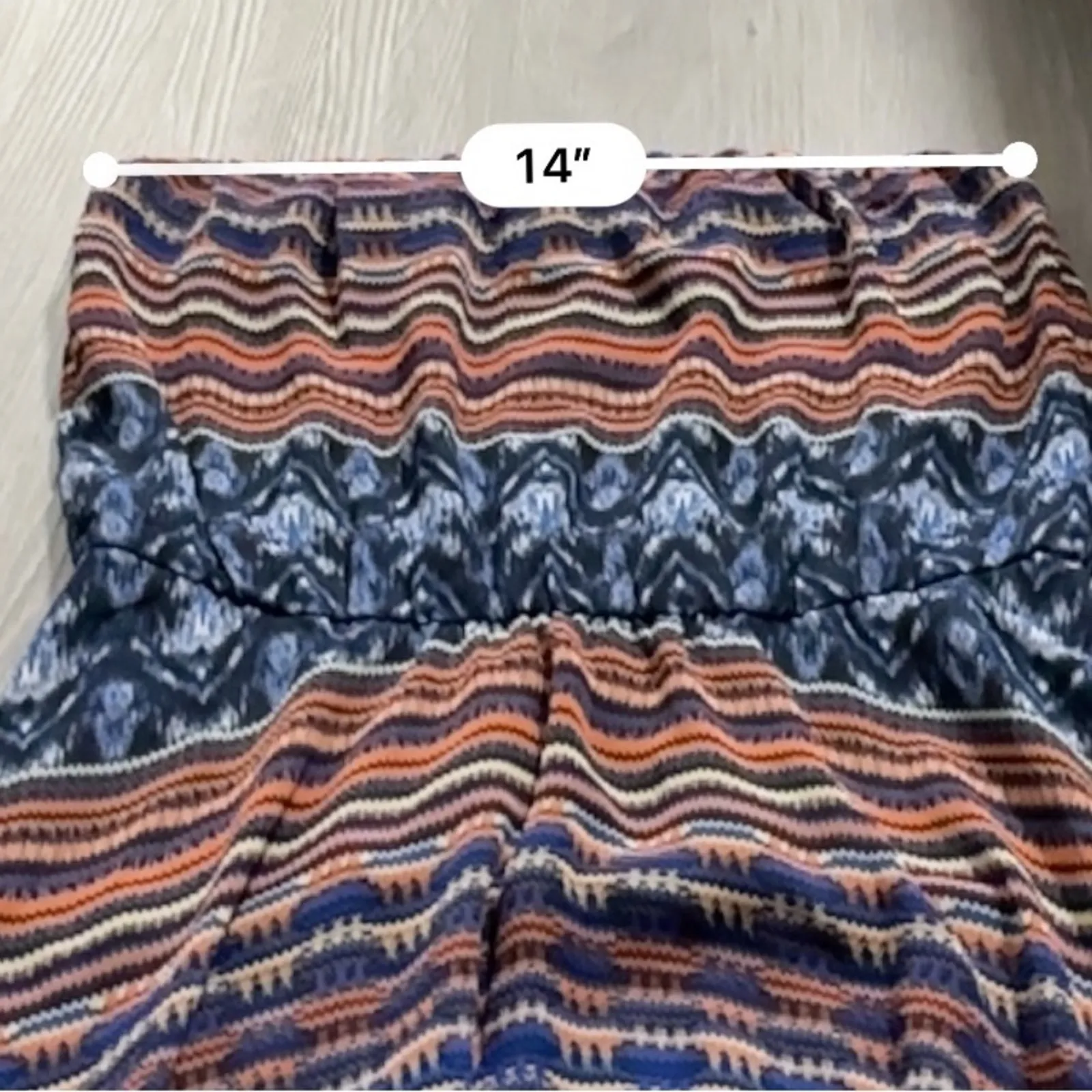 Anthropologie Maeve Urcos Handkerchief Geometric Print Strapless Dress‎ Size S - Image 9