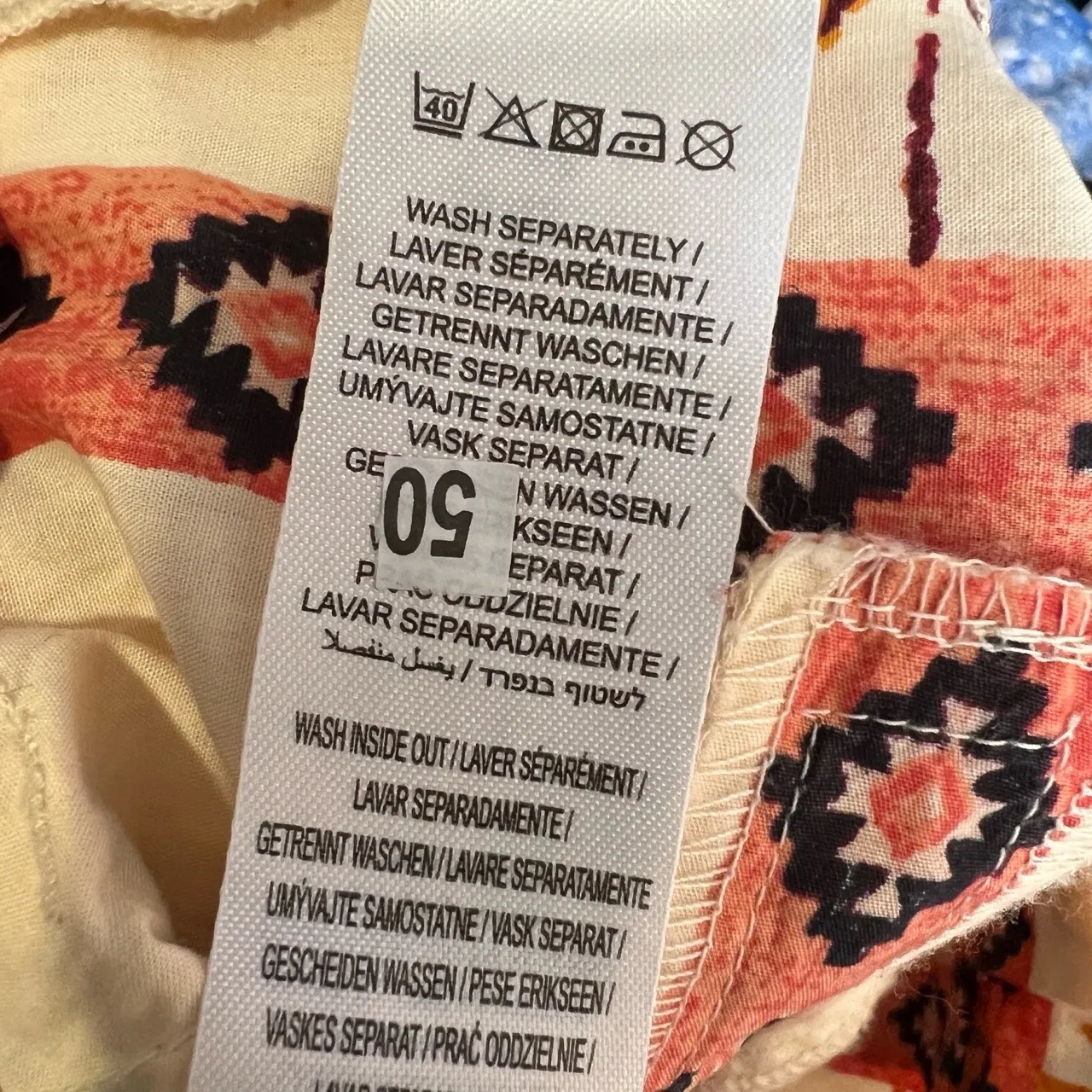 Never Fully Dressed Shorts Bridget Paperbag Cream Geo Print Tie - Image 6