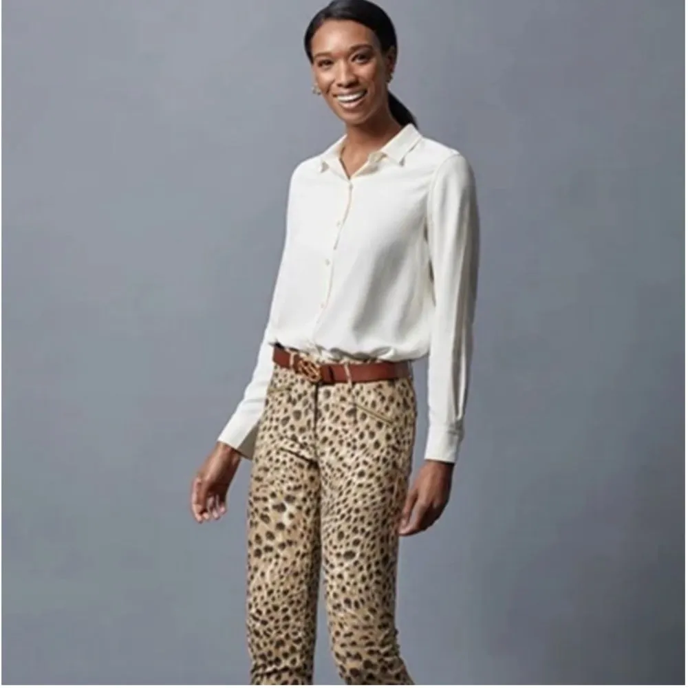 J. McLaughlin Baxter Pants Jeans Leopard Animal Print Size 6 Zip Ankles‎ - Image 12