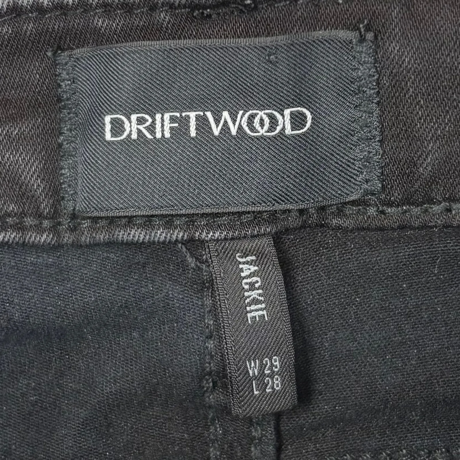 Driftwood Womens Jackie Skinny Denim Jeans High Rise Black Star Details Size 29 - Image 4