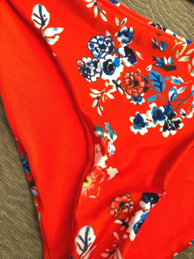 Never Worn  Red Ladder Cut Bikini - Image 2