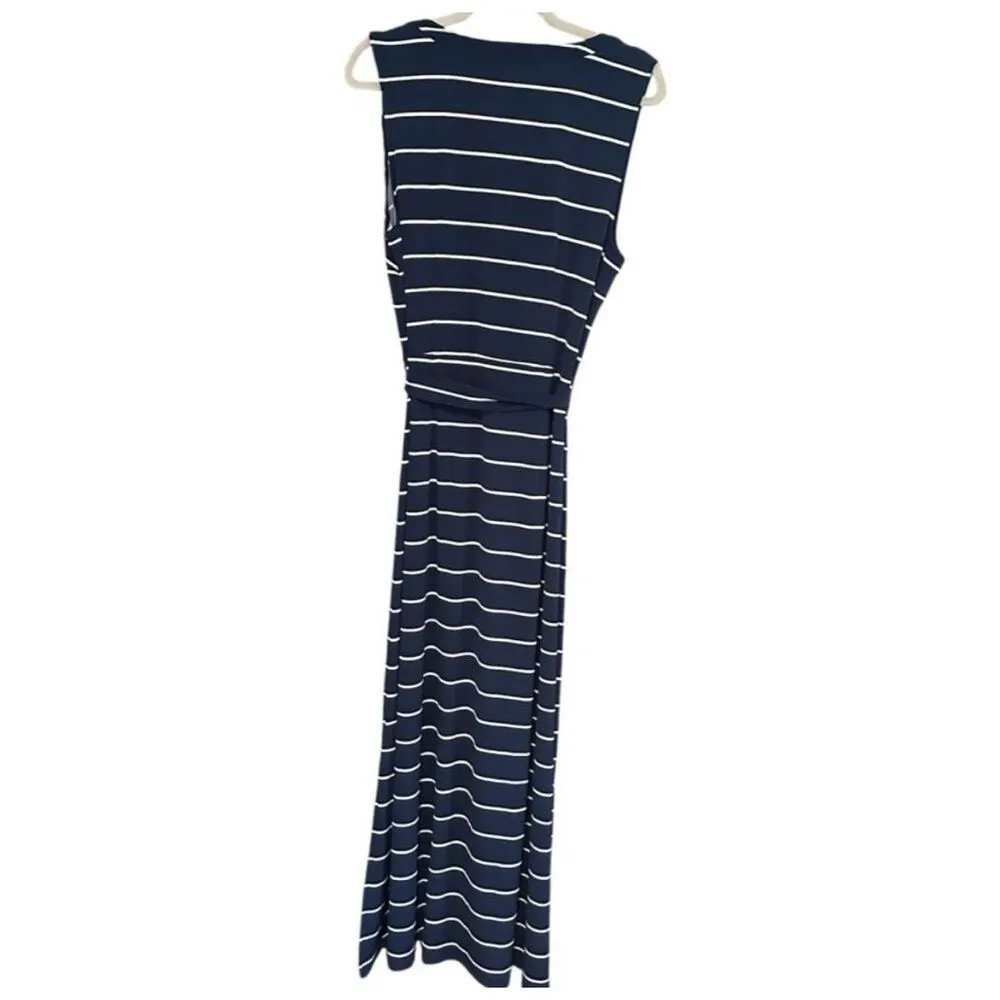 ✨TALBOTS  BUTTON-FRONT STRIPE JERSEY MAXI SZ LARGE DRESS✨ - Image 11