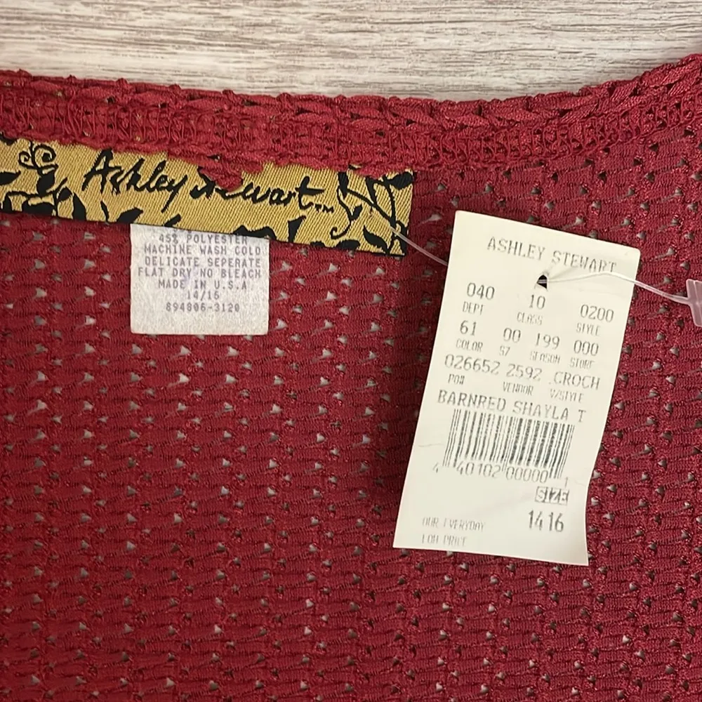 NWT - VINTAGE  Red 2 Piece Knit Tank & Skirt Set Size 14/16 - Image 8