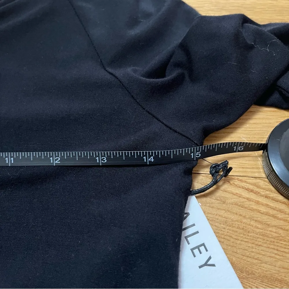 Bailey 44 Georgina Black long sleeve Dress with Faux Leather hem- Small- NWT - Image 9