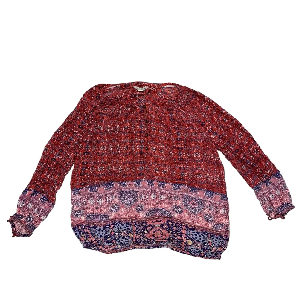 Lucky Brand Long Sleeve Peasant Top size Medium - Image 3