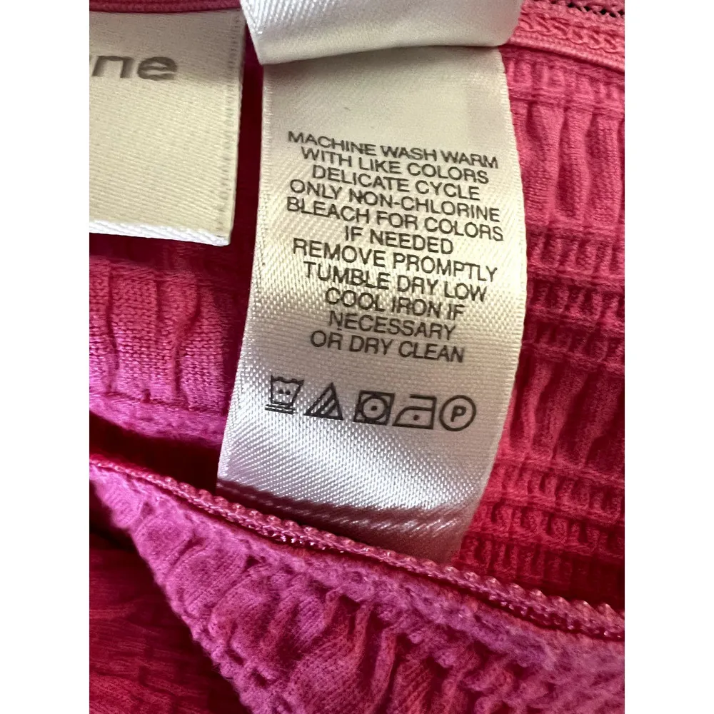 Liz Claiborne women's size large pink top textured ruffle hem summery sexy - Image 9