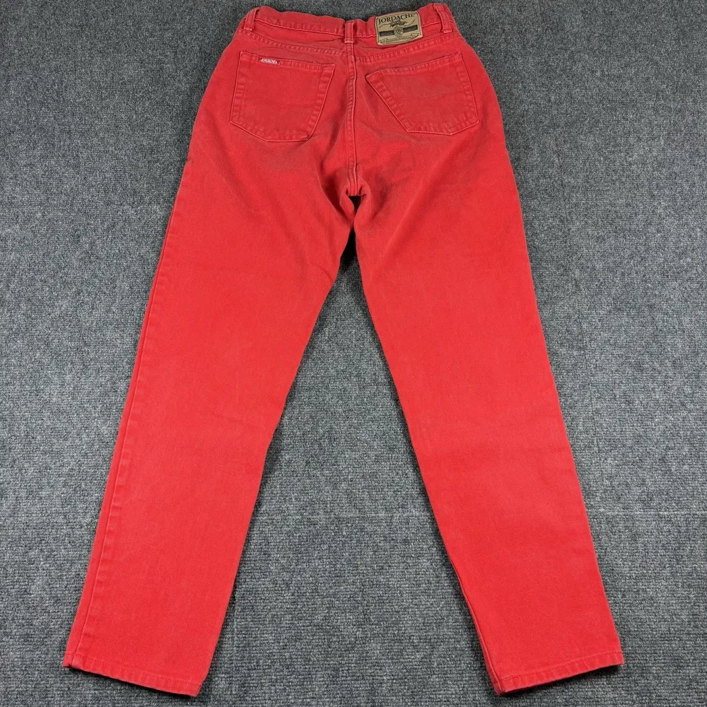 Vintage Jordache High Waisted High Rise Jeans 80s‎ 90s Red Mom SIZE 11/12 - Image 2