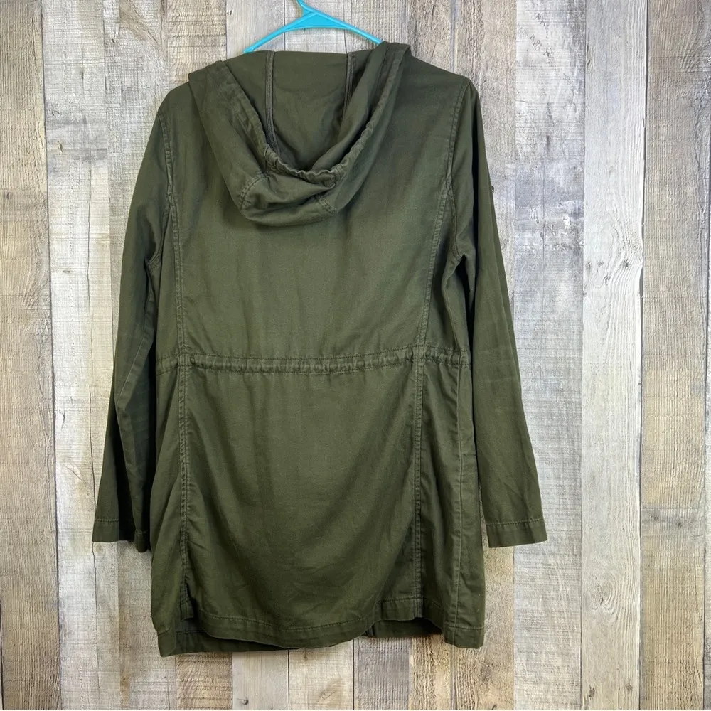Old Navy Spring Parka Pine Needles Drawstring Hooded Jacket w/Slant Zipper - Image 2