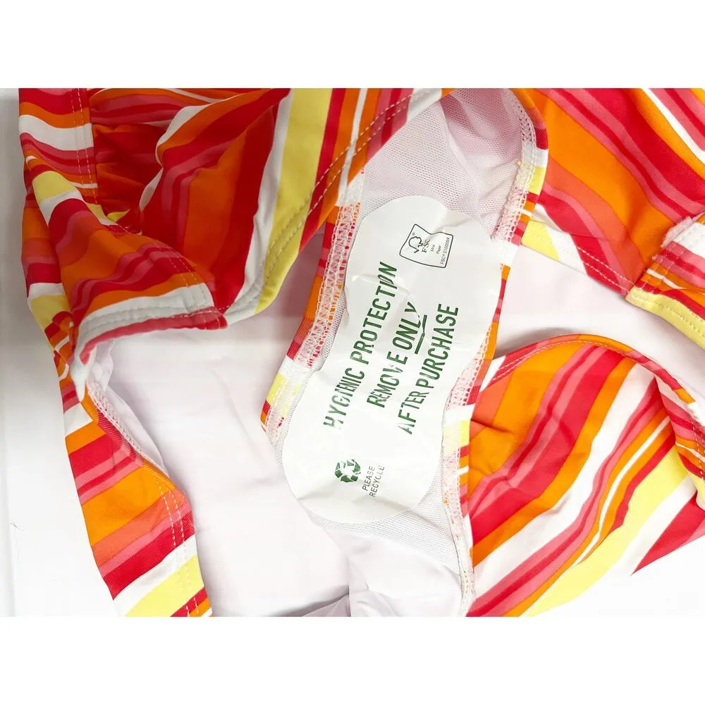 NIPTUCK SWIM Joanne One Piece Striped Swimsuit Orange AU 12 US 8 NWT - Image 4