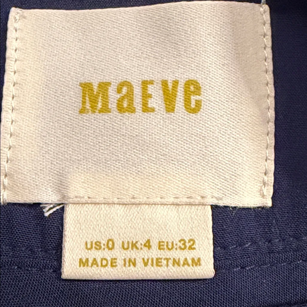 Anthropologie Maeve Canna Culotte Navy Blue High Waist Wide Leg Pants Size 0 - Image 7