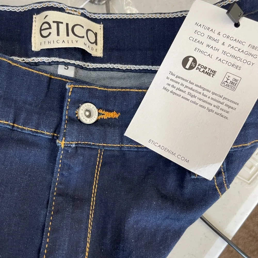 NWT‎ ETICA Dark Blue Wash High Rise Skinny Jeans, 32/33 - Image 5