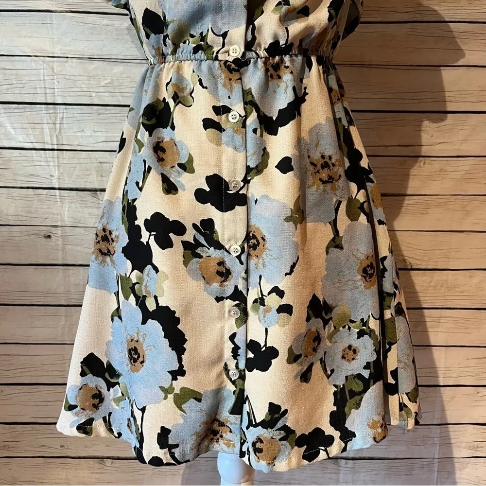 J.O.A. Floral Off The Shoulder Button Dress Size Medium - Image 9