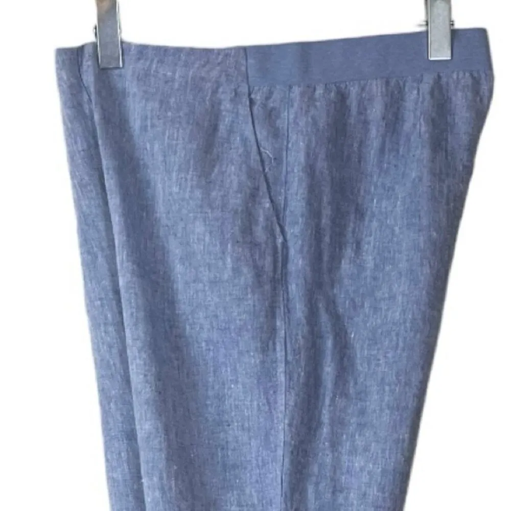 J.Jill Pants Love Linen Tapered Slim Fit Ankle Pull On Blue Women’s Size Small - Image 6