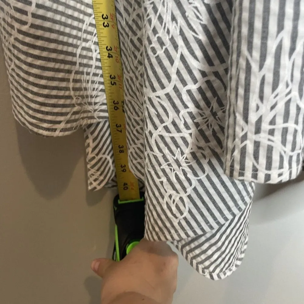 NWT Eva Franco Loretta Wrap Dress Hibiscus Stripe Gray Size 2 - Image 14