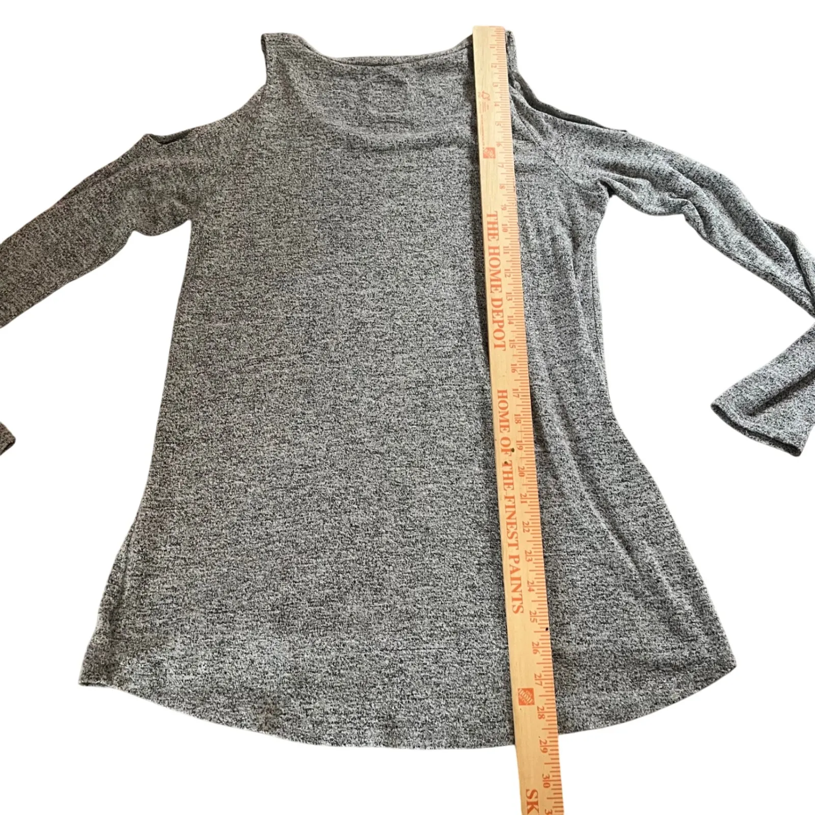 Aerie Cold Shoulder Long Sleeve Tunic Top "Just Add Leggings" Gray Womens Large‎ - Image 3