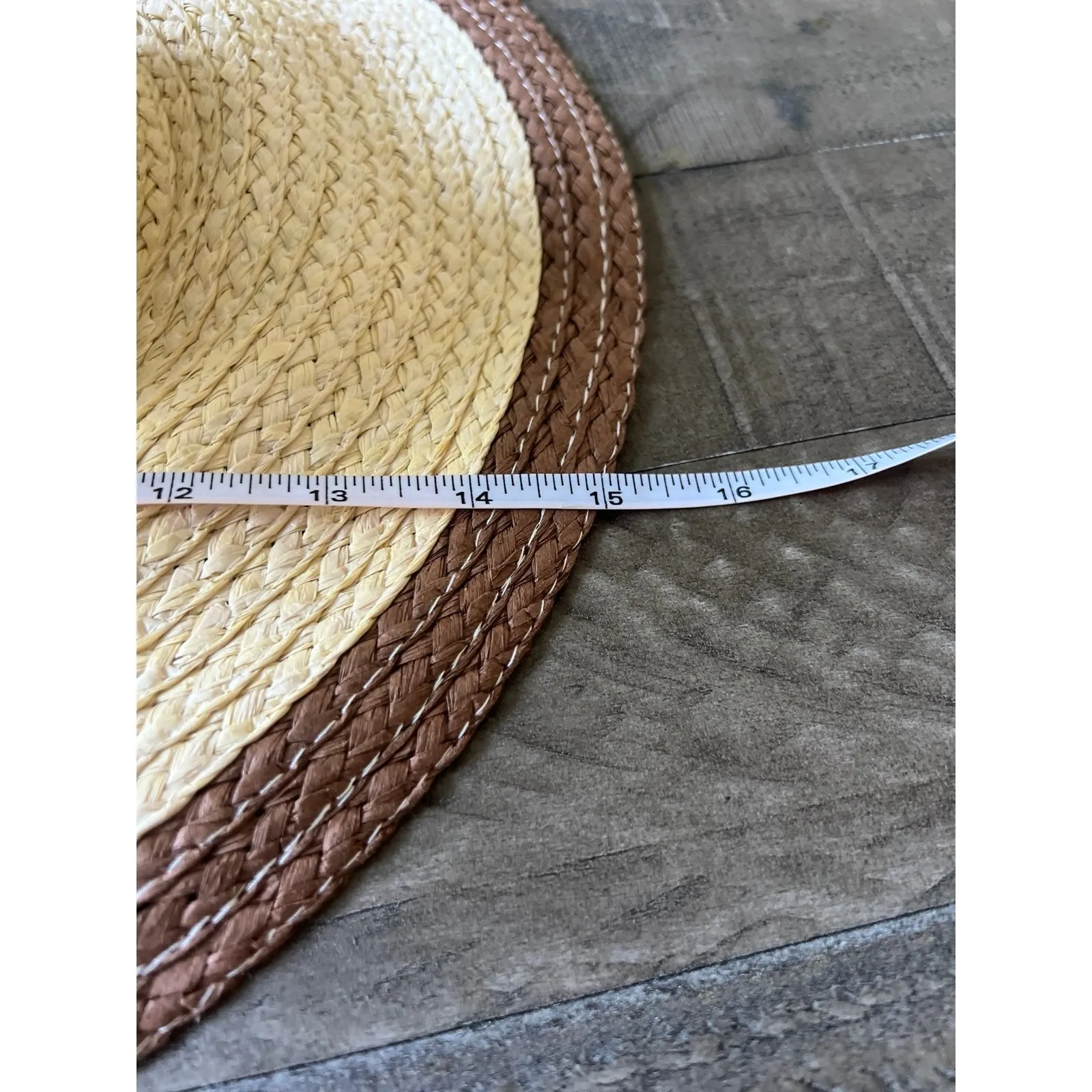 NWOT Women's Tan Brown‎ Straw Boater Hats - Image 7