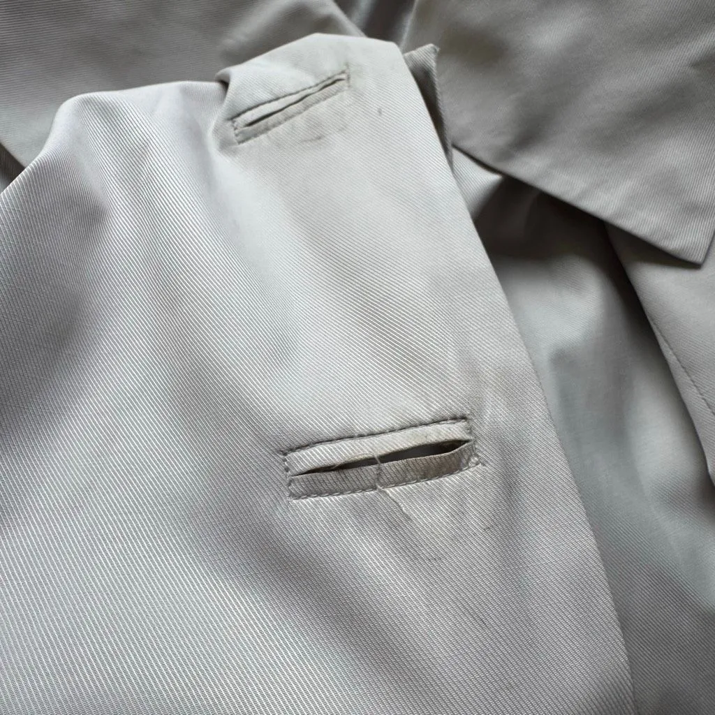 Vintage VERTIGO Paris Women Tan Trench Coat Bow Back Oversize Collar Size Medium - Image 12